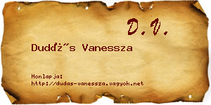 Dudás Vanessza névjegykártya